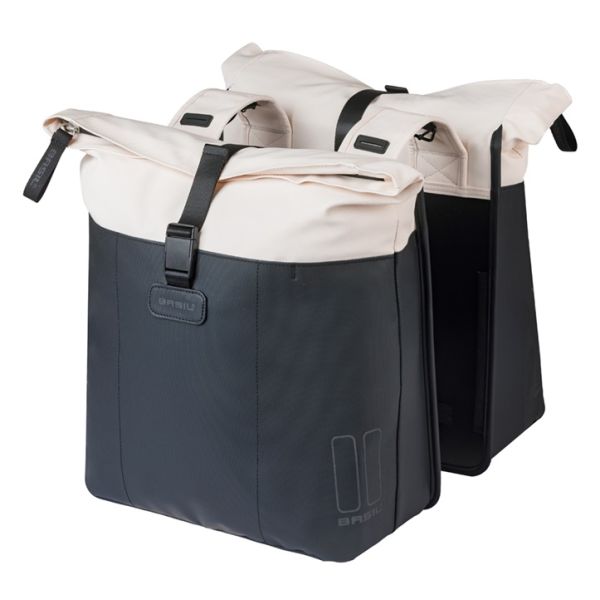 Basil sac double vive 28-35l blanc cassé noir