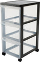 Commode design Iris - 3 tiroirs profonds - plastique - noir transparent