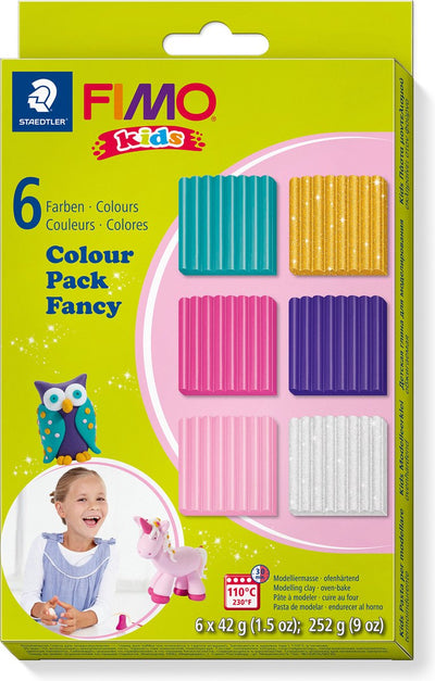FIMO KIDS MONTING CLAY ENTER COULEURS, 6DLG.
