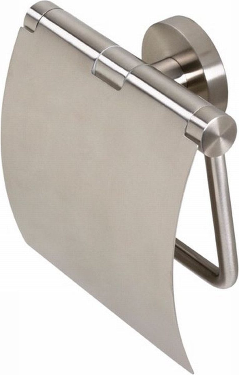 Porte-rouleau papier toilette Geesa nemox avec rabat - acier inoxydable brossé