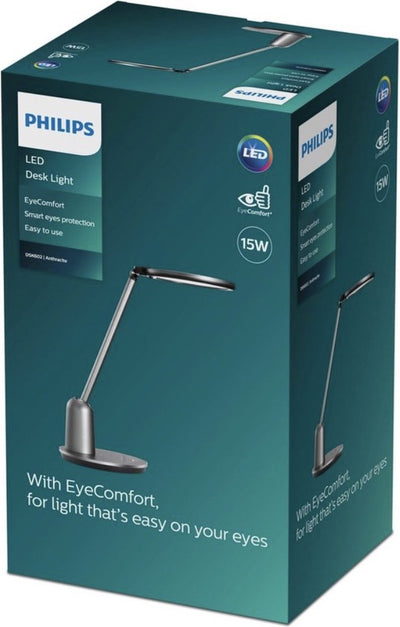 Philips LED Lampe de bureau Philips Einstein - gris foncé - lampe - bureau - bureau - travail à domicile