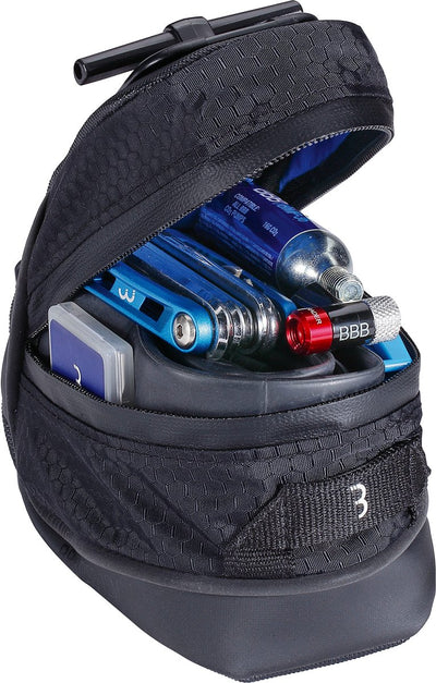 Bbb sacoche de selle de vélo vélo de course VTT avec pompe et outils - 0,64 litre - trousse à outils pour vélo - vélo multi-outils - ensemble combiné storepack sacoche de selle bsb-57