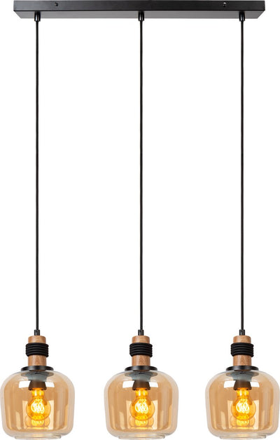 Lucide ilona - lampe suspendue - 3xe27 - ambre
