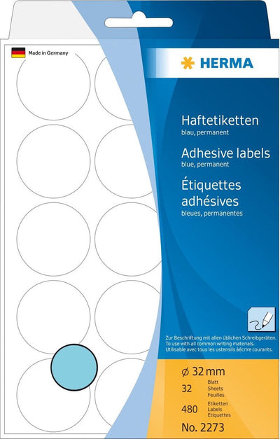 Sans marque sans marque herma 2273 univers.etik. bleu ø32mm 32 feuilles 480 pcs.