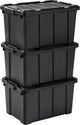 Iris power box boîte de rangement robuste - 50l - 100% plastique recyclé - noir - lot de 3