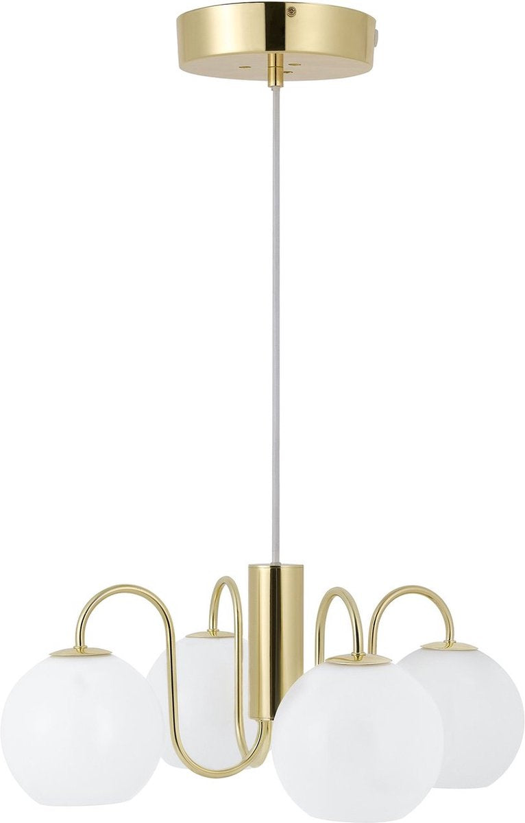 Nordlux franca suspension-4xe14-verre opale laiton