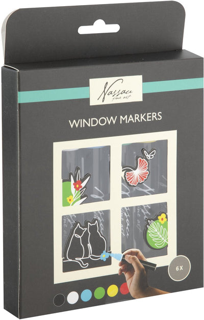 Ensemble de marqueurs à craie pour fenêtre Creative Craft Group Nassau - 6 pcs.