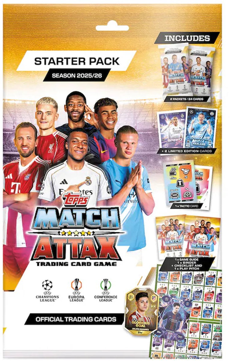 Topps Merlin UEFA Champions League Match Attax Cartes à collectionner 2025 26 Starter Pack Cartes à collectionner