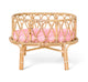 Berceau de poupée en rotin avec matelas rose