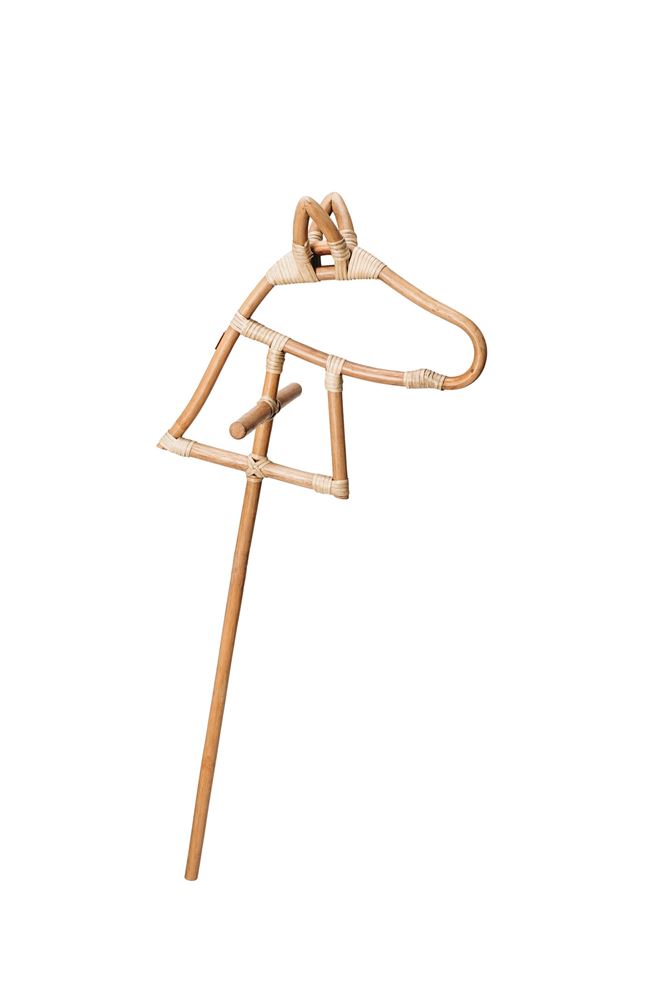 Cheval de loisir en rotin coquelicot