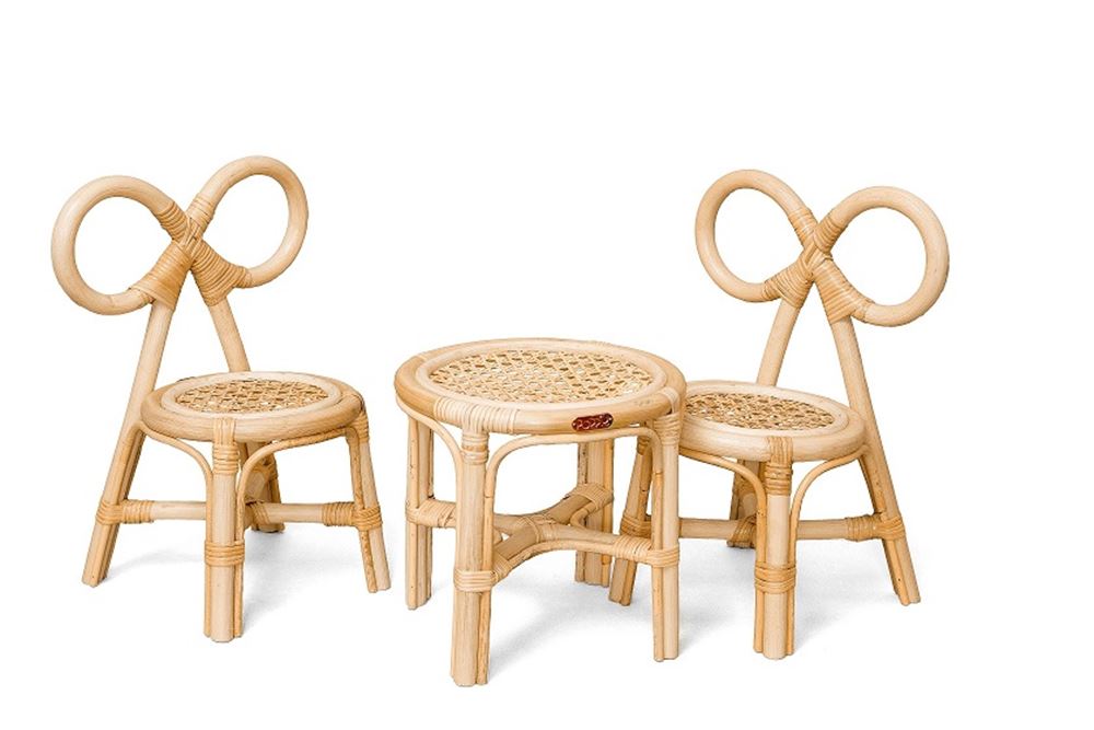 Chaise de poupée en rotin coquelicot. 2+
