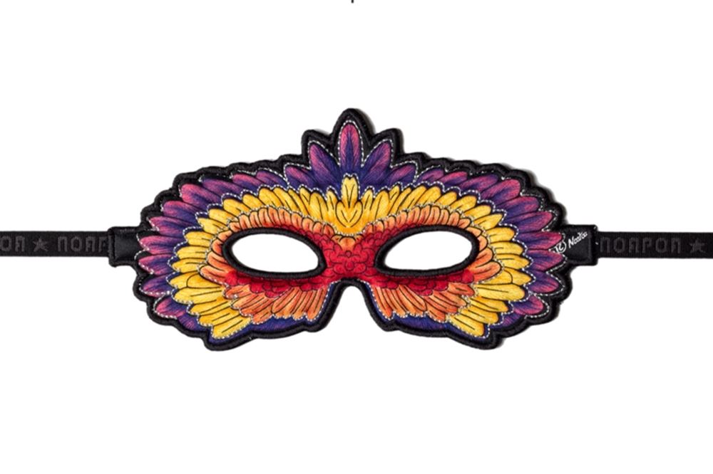 Masque perroquet violet. 3+