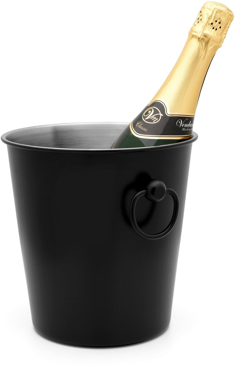 Leopold Vienna - Seau à champagne en acier inoxydable noir