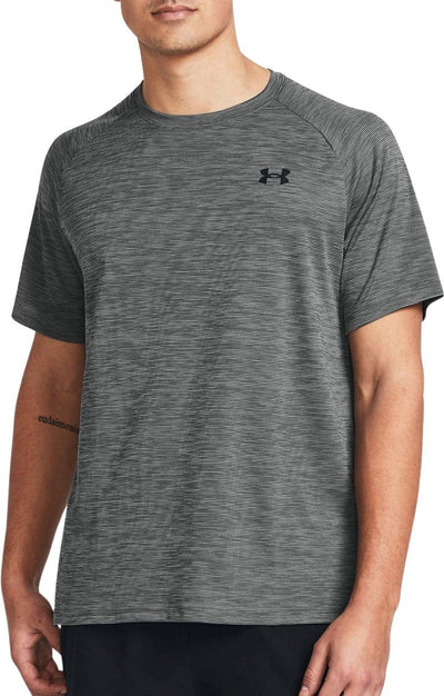 Chemise de sport Under Armour UA Tech Texture Red SS pour Homme - Gris - Noir