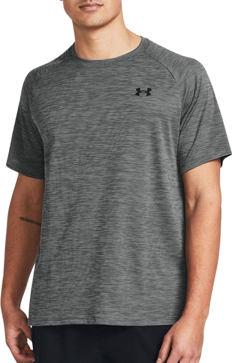 Chemise de sport Under Armour UA Tech Texture Red SS pour Homme - Gris - Noir
