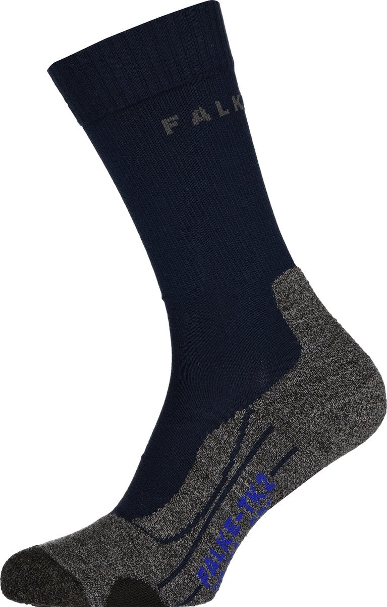 Falke tk2 cool anti-ampoules épais matériau fonctionnel lyocell chaussettes de marche hommes bleu - taille 44-45
