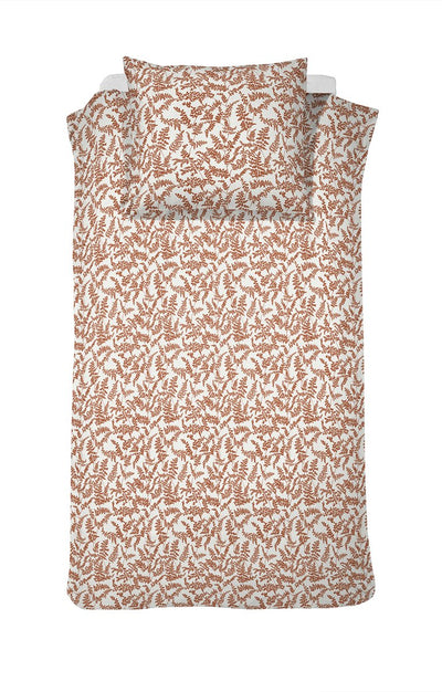 Cendrillon lotta - housse de couette - coton - 140x200 220 cm - terra + 1 taie d'oreiller 60x70