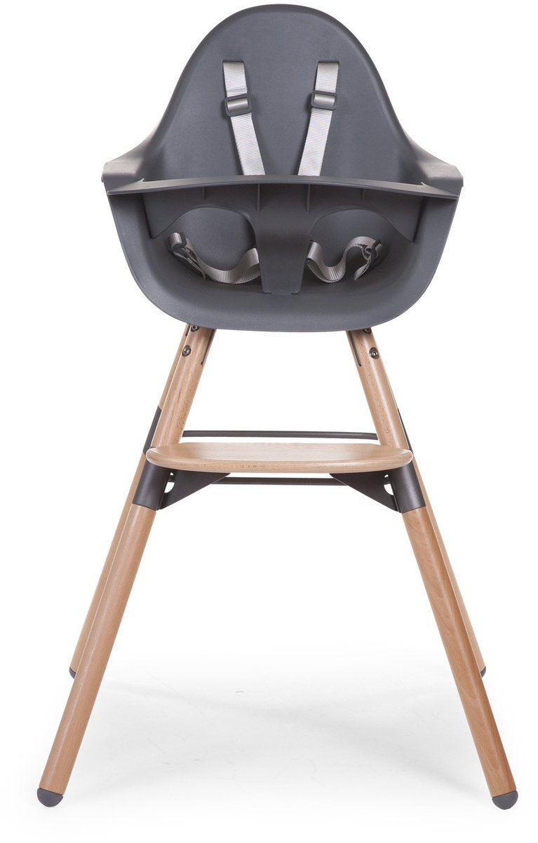 Chaise haute Childhome evolu - anthracite - réglable en hauteur - 56 x 56 x 92 cm