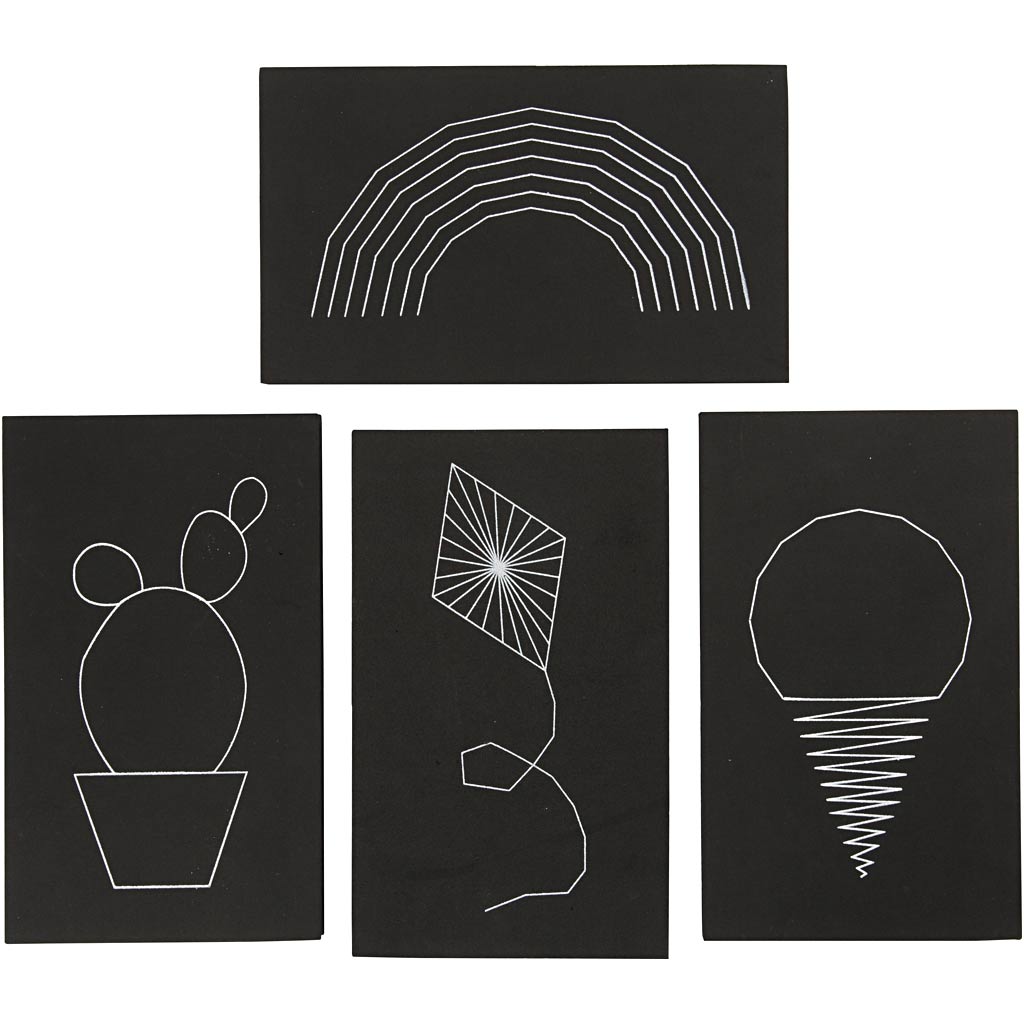 Creativ company string art, format 20x12 cm, épaisseur 10 mm, noir, 16 pièces 1 boîte