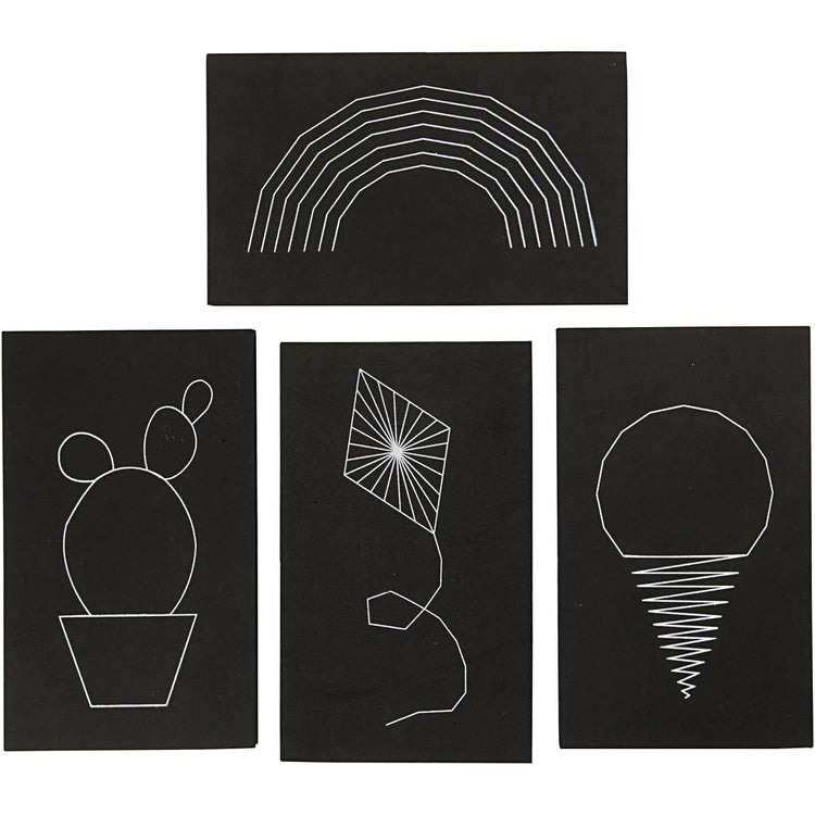 Creativ company string art, format 20x12 cm, épaisseur 10 mm, noir, 16 pièces 1 boîte