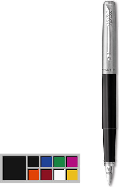 Stylo plume Parker Jotter Originals | finition noire classique | plume moyenne | encre bleue et noire