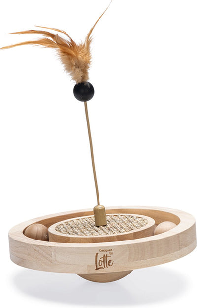 Conçu par lotte winni - jouet pour chat - bois - marron - 22x22x30 cm