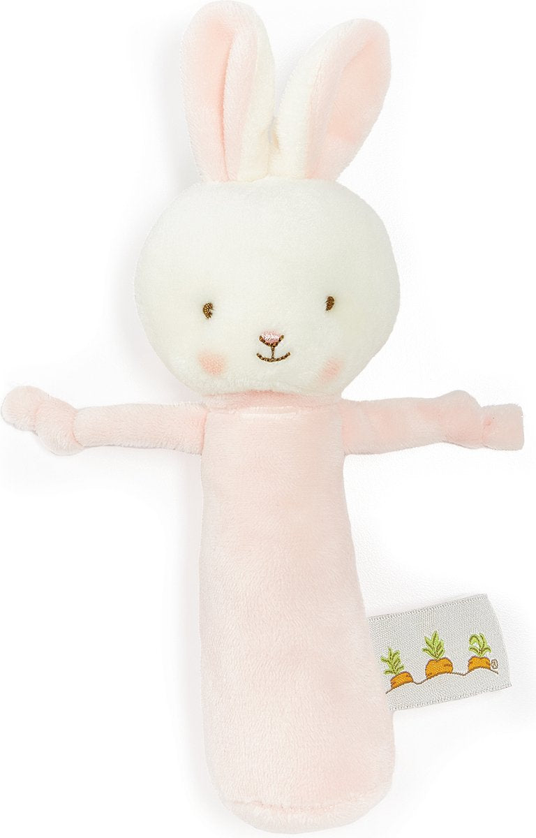 Bunnies by the bay hochet lapin - peluche - détails brodés - 15 cm - rose