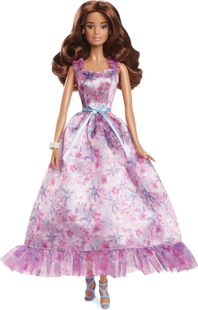 Poupée de signature Mattel avec cheveux blonds et soirée noire et blanc