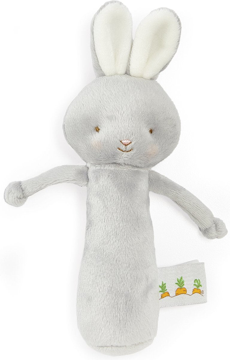 Bunnies by the bay hochet lapin - peluche - détails brodés - 15 cm - gris