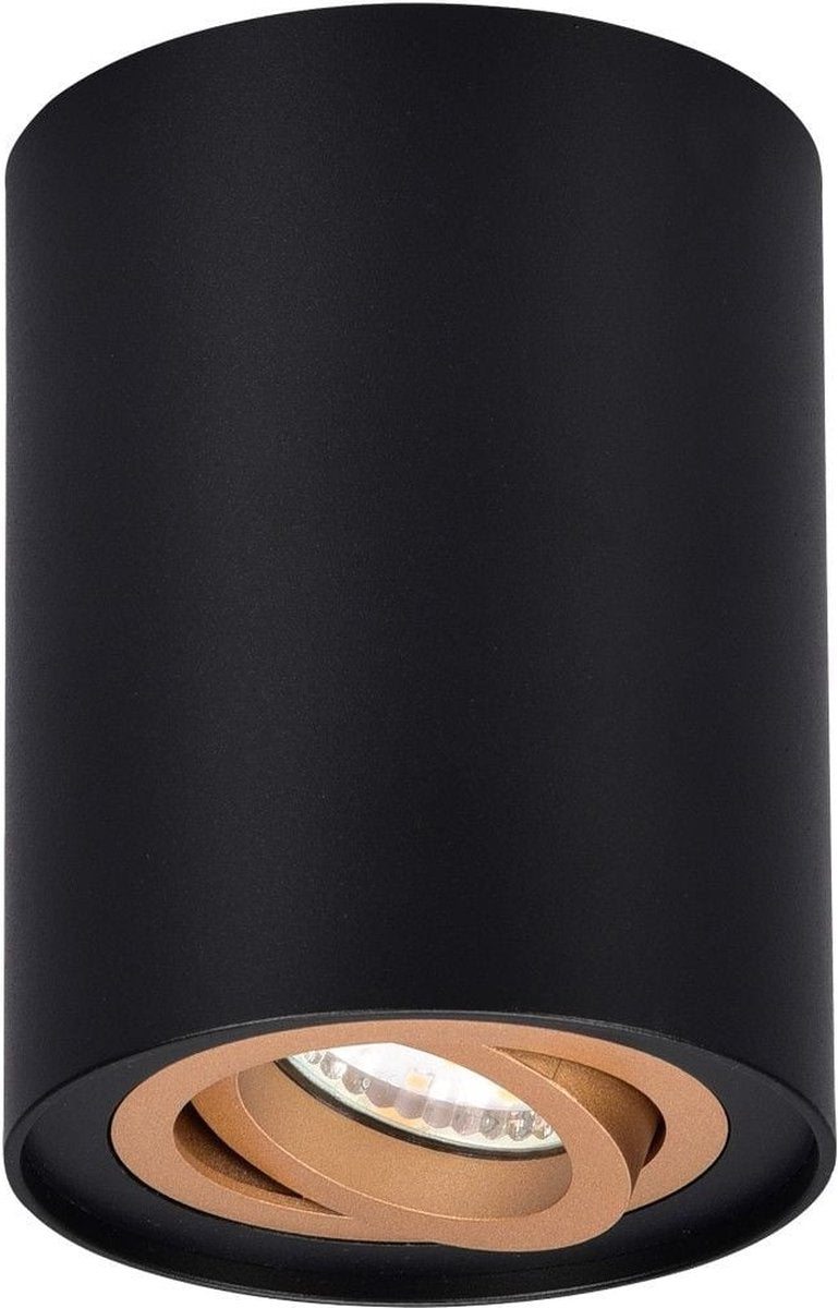 Trio cookie - plafonnier - noir-or - excl. 1x gu10 4,9 w - orientable - montage au plafond