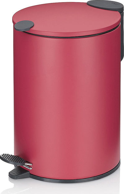 Kela poubelle à pédale, 3 l, rouge pastel - | mat