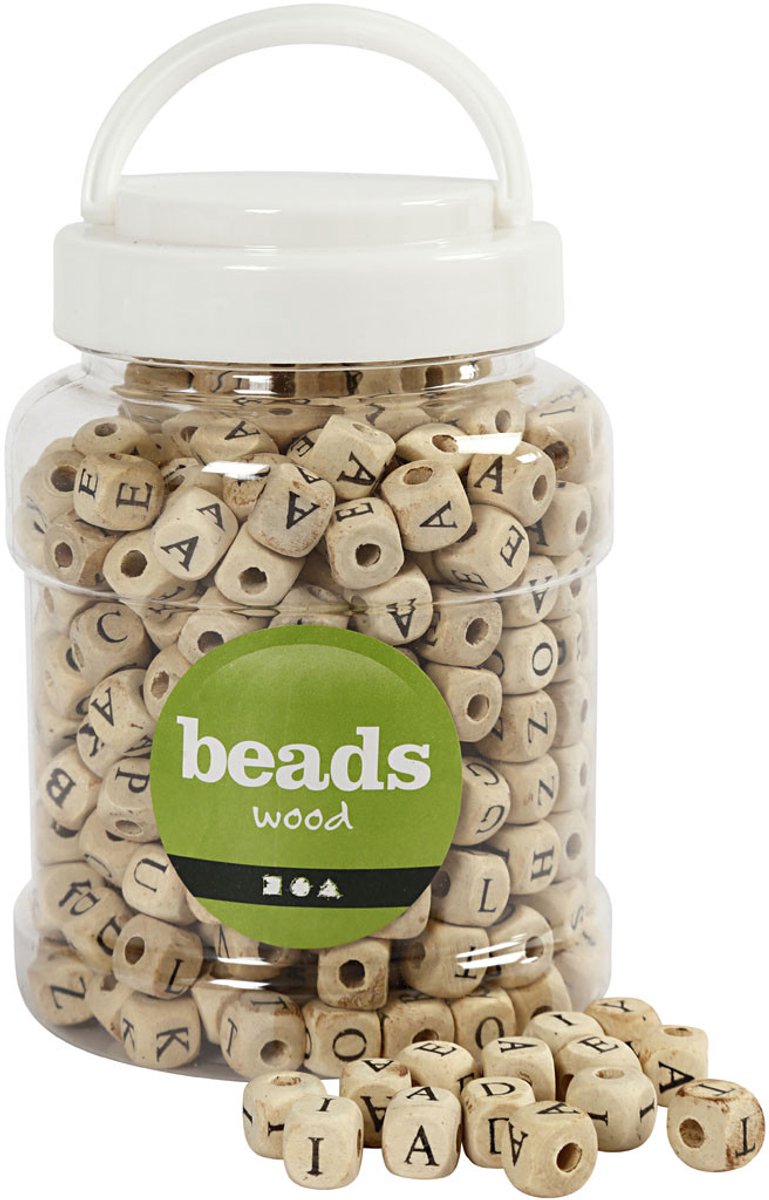 Ensemble de perles de lettres en bois, 400e.