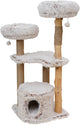Ebi griffoir marseille peluche poils longs beige 49 x 49 x 122 cm - chat