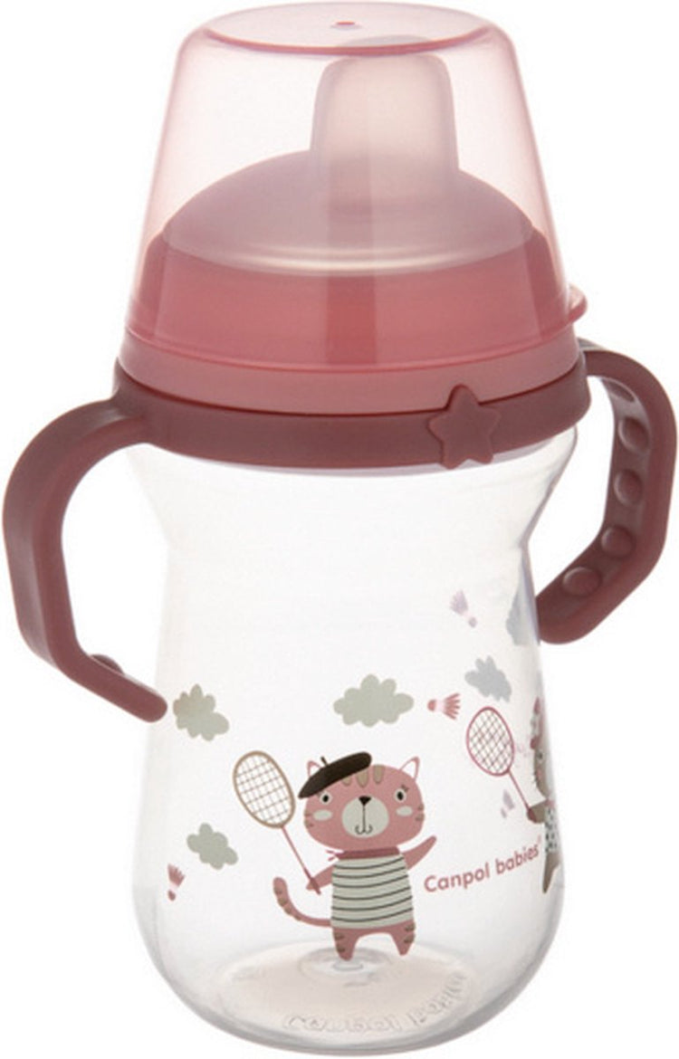 Bébés Canpol | bonjour paris | tasse pour bébé avec bec en silicone | première tasse | 250 ml | 6 m+ 250 ml transparent