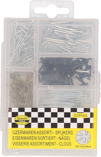 Clous sans marque sans Marque Benson - boîte d'assortiment pratique - différentes tailles - compact et transparent
