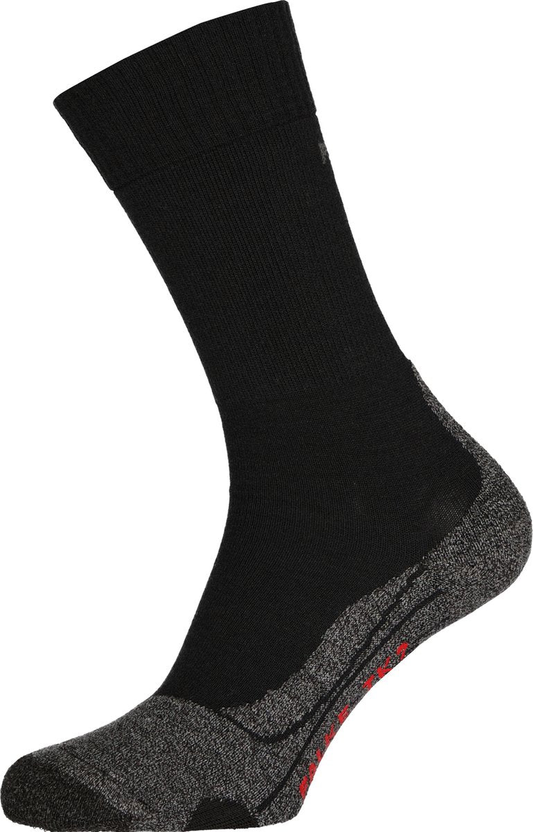 Falke tk2 chaussettes de marche en laine épaisse anti-ampoules en matériau fonctionnel hommes noir - taille 39-41