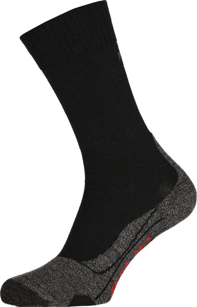 Falke tk2 chaussettes de marche en laine épaisse anti-ampoules en matériau fonctionnel hommes noir - taille 44-45