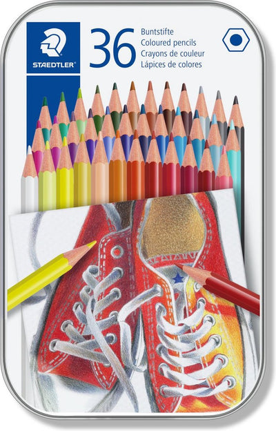 Staedtler crayon de couleur sans bois - étui en métal 36 pcs