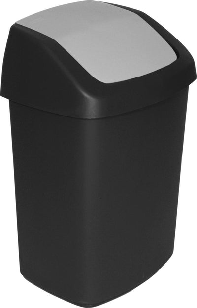 Série Curver swing - poubelle - 25l - noir - argent