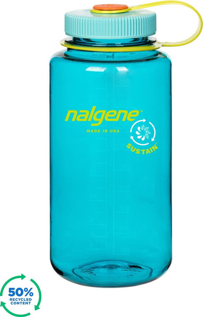 Nalgene - bouteille à large goulot - gourde - bouteille d'eau - étanche - 1000 ml - sans bpa - sustain - céruléen