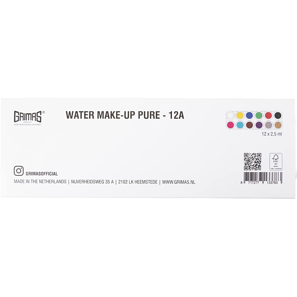 Maquillage Grimas - palette de maquillage, différentes couleurs, 12x2,50 ml 1 pièce