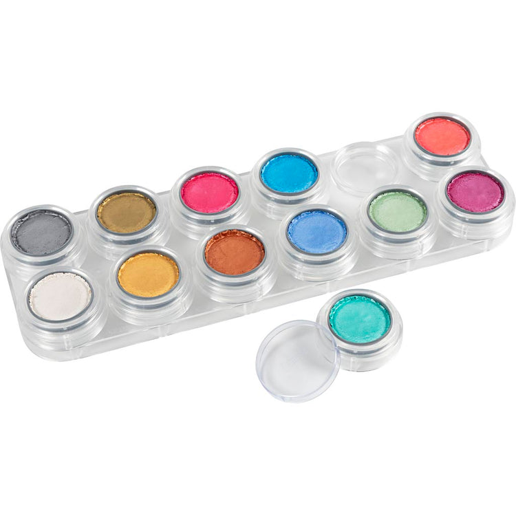 Grimas Face Paint - Palette de peinture pour le visage, couleurs nacrées, 12x2,50 ml 1 pièce