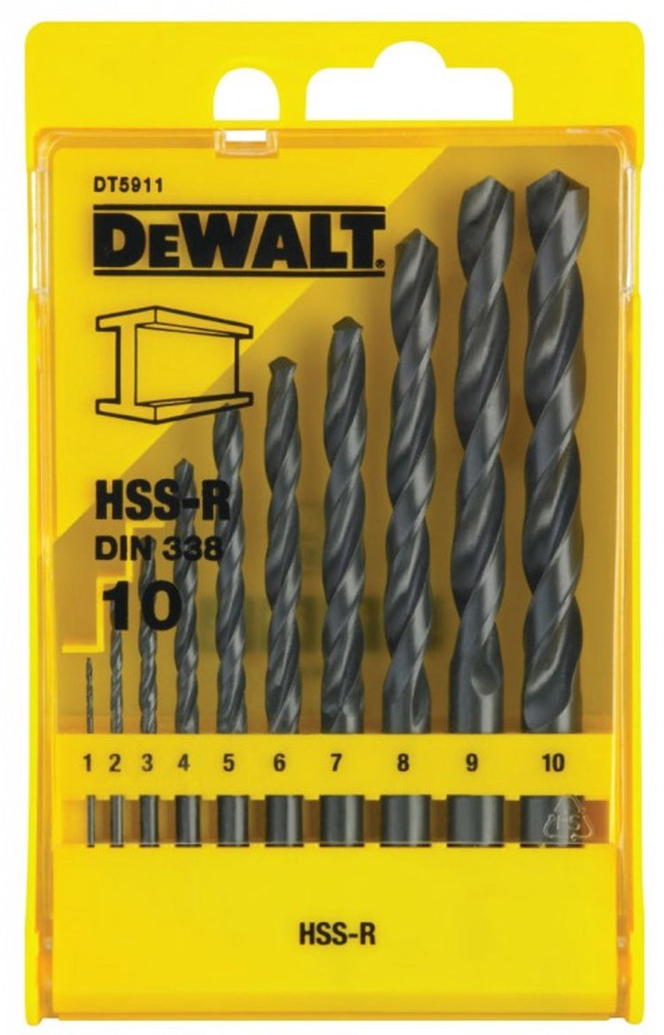 Dewalt DT5911 Jeu de 10 forets à métaux HSS-R dans une cassette