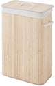 Sealskin Bamboo - Panier à linge en bambou avec couvercle - Sac à linge lavable en coton - Anses - 56 litres - Dimensions 60 x 40 x 23,5 cm - Marron naturel