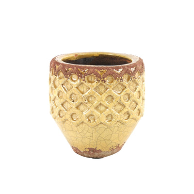 Countryfield pot de fleur rosana m ø13x13cm jaune