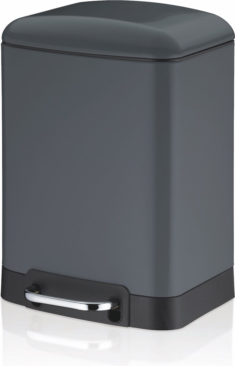 Poubelle Kela, acier inoxydable, gris foncé, 6 l - | davino