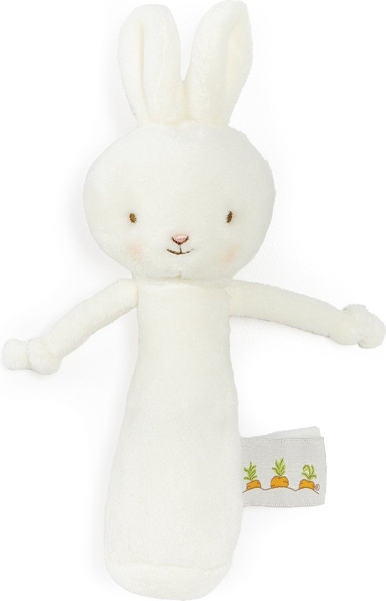 Bunnies by the bay hochet lapin - peluche - détails brodés - 15 cm - blanc