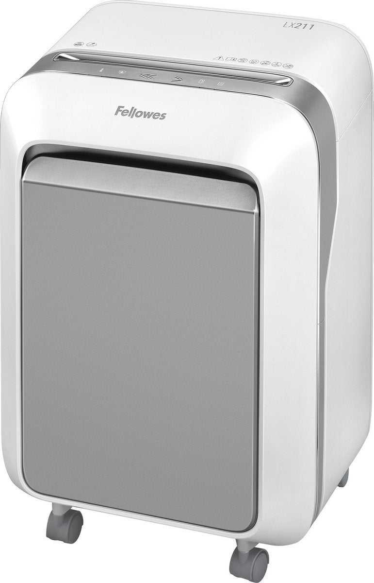 Fellowes powershred lx211 - destructeur de papier - 15 feuilles - 100% anti-bourrage - micro-cut p5 - 23l - blanc