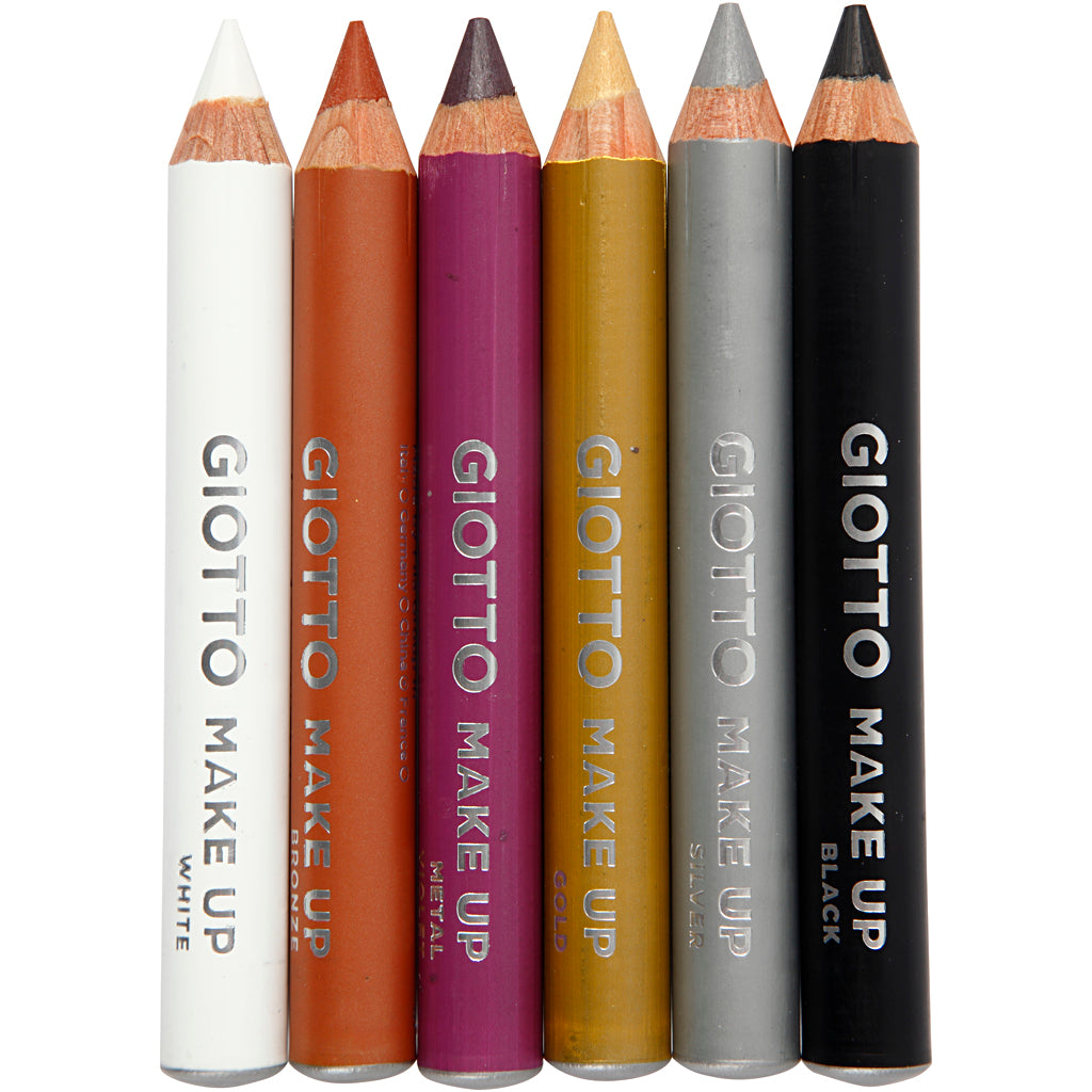 Crayons de maquillage Giotto, l : 9 cm, couleurs supplémentaires, 6 pièces, 1 boîte