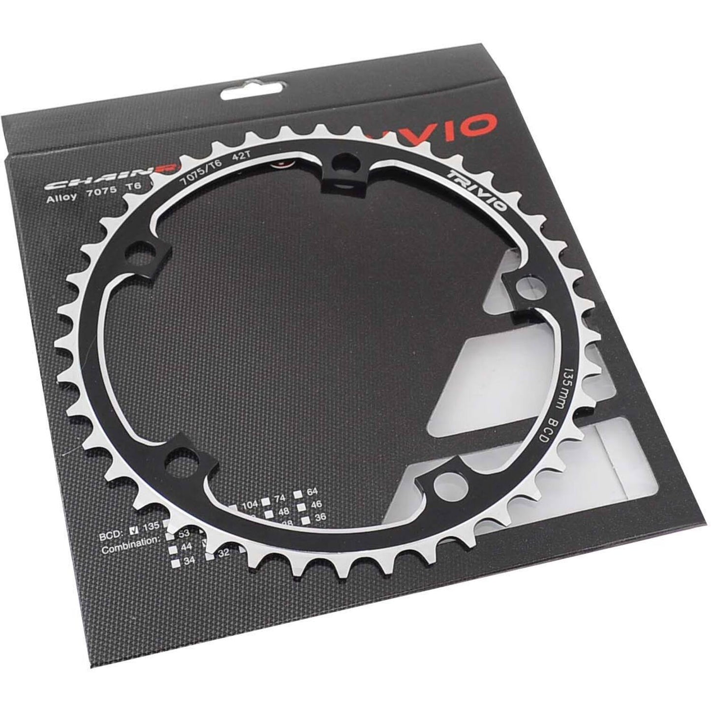 Trivio - plateau de course 42 dents. 9 10 vitesses 135 bcd 5 bras